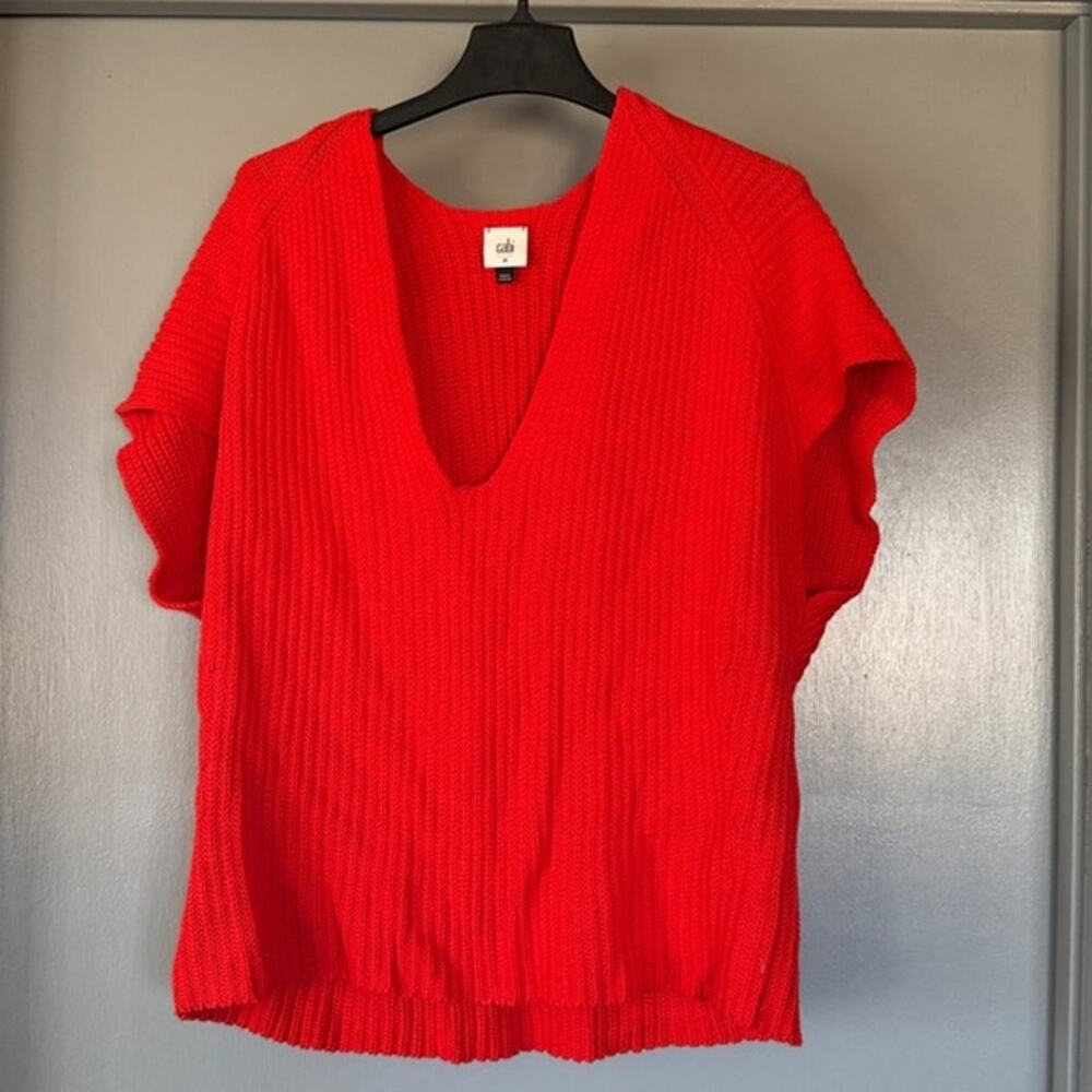 Cabi Women's Orange Pullover V-Neck Sweater Vest sz M